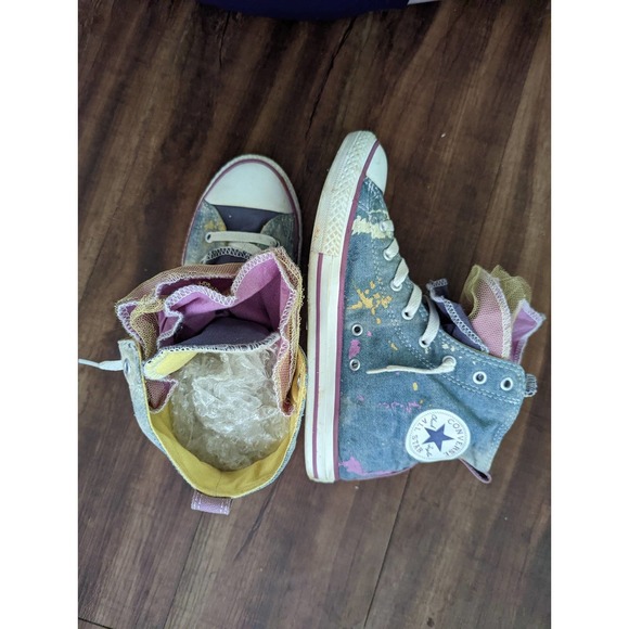 Limited Edition Converse All Star High Top Tutu Splatter Light wash Sneakers - Picture 3 of 8